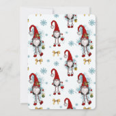Invitation Fêtes de Noël Flocons de Gnomes Rouges  (Dos)