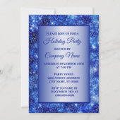Invitation Fêtes de Noël Marine Blue Sparkle (Devant)
