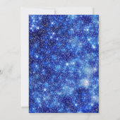 Invitation Fêtes de Noël Marine Blue Sparkle (Dos)