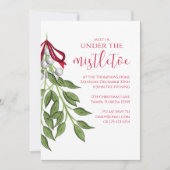 Invitation Fêtes de Noël Mistletoe Green Berries Party (Devant)