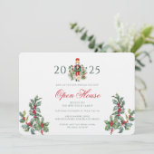 Invitation Fêtes de Noël Nutcracker Red Berries Party (Debout devant)