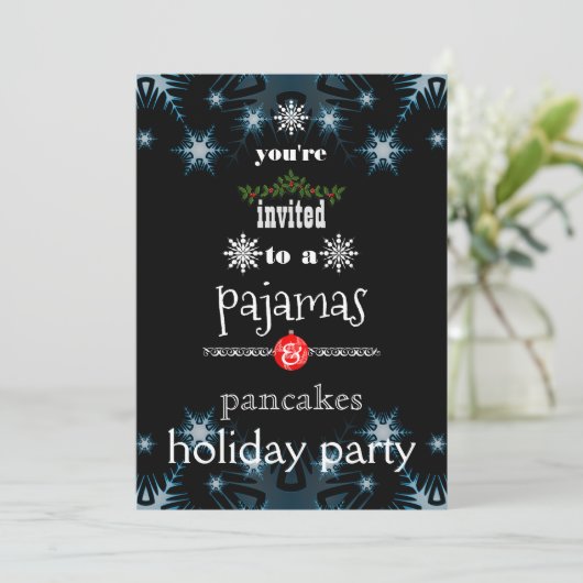 Invitation Fêtes de Noël Pajamas et Pancakes (Debout devant)