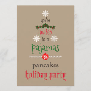 Invitation Fêtes de Noël Pajamas et Pancakes