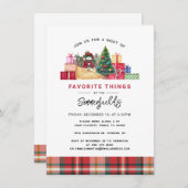 Invitation Fêtes de Noël Plaid Favorite Things Party (Devant / Derrière)