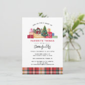 Invitation Fêtes de Noël Plaid Favorite Things Party (Debout devant)