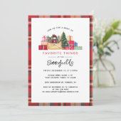 Invitation Fêtes de Noël Plaid Favorite Things Party (Debout devant)