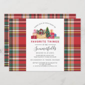 Invitation Fêtes de Noël Plaid Favorite Things Party (Devant / Derrière)