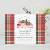 Invitation Fêtes de Noël Plaid Favorite Things Party (Debout devant)