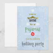 Invitation Fêtes de Noël Pyjamas & Pancakes Fête de famille (Devant / Derrière)