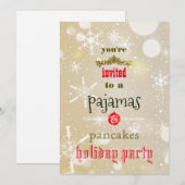 Invitation Fêtes de Noël Pyjamas & Pancakes Fête de famille (Devant / Derrière)