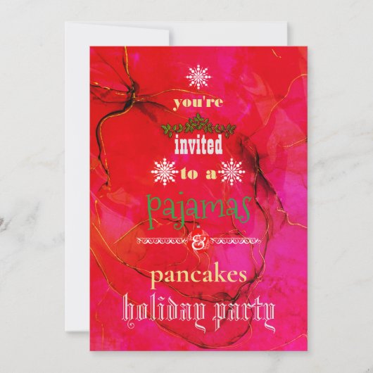 Invitation Fêtes de Noël Pyjamas & Pancakes Fête de famille (Devant)