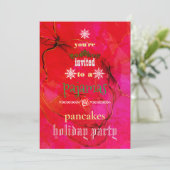 Invitation Fêtes de Noël Pyjamas & Pancakes Fête de famille (Debout devant)