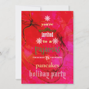 Invitation Fêtes de Noël Pyjamas & Pancakes Fête de famille