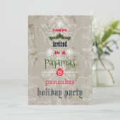Invitation Fêtes de Noël Pyjamas & Pancakes Fête de famille (Debout devant)