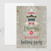 Invitation Fêtes de Noël Pyjamas & Pancakes Fête de famille (Devant / Derrière)