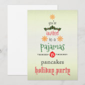 Invitation Fêtes de Noël Pyjamas & Pancakes Fête de famille (Devant / Derrière)