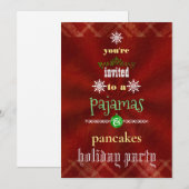 Invitation Fêtes de Noël Pyjamas & Pancakes Fête de famille (Devant / Derrière)
