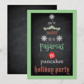 Invitation Fêtes de Noël Pyjamas & Pancakes Fête de famille (Devant / Derrière)