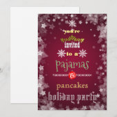Invitation Fêtes de Noël Pyjamas & Pancakes Fête de famille (Devant / Derrière)