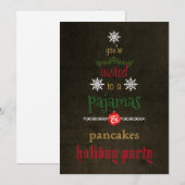 Invitation Fêtes de Noël Pyjamas & Pancakes Fête de famille (Devant / Derrière)