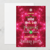 Invitation Fêtes de Noël Pyjamas & Pancakes Fête de famille (Devant / Derrière)