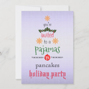 Invitation Fêtes de Noël Pyjamas & Pancakes Fête de famille