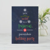Invitation Fêtes de Noël Pyjamas & Pancakes Fête de famille (Debout devant)