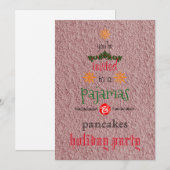 Invitation Fêtes de Noël Pyjamas & Pancakes Fête de famille (Devant / Derrière)