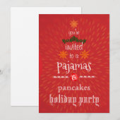 Invitation Fêtes de Noël Pyjamas & Pancakes Fête de famille (Devant / Derrière)