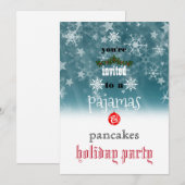 Invitation Fêtes de Noël Pyjamas & Pancakes Fête de famille (Devant / Derrière)