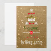 Invitation Fêtes de Noël Pyjamas & Pancakes Fête de famille (Devant / Derrière)