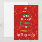 Invitation Fêtes de Noël Pyjamas & Pancakes Fête de famille (Devant / Derrière)
