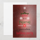 Invitation Fêtes de Noël Pyjamas & Pancakes Fête de famille (Devant / Derrière)
