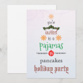 Invitation Fêtes de Noël Pyjamas & Pancakes Fête de famille (Devant / Derrière)