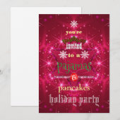 Invitation Fêtes de Noël Pyjamas & Pancakes Fête de famille (Devant / Derrière)
