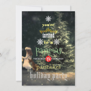 Invitation Fêtes de Noël Pyjamas & Pancakes Fête de famille