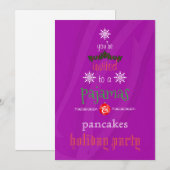 Invitation Fêtes de Noël Pyjamas & Pancakes Fête de famille (Devant / Derrière)