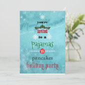 Invitation Fêtes de Noël Pyjamas & Pancakes Fête de famille (Debout devant)