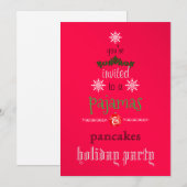 Invitation Fêtes de Noël Pyjamas & Pancakes Fête de famille (Devant / Derrière)