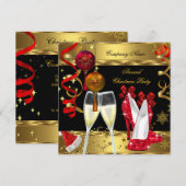 Invitation Fêtes d'entreprise Fête de Noël Champagne talons (Devant / Derrière)