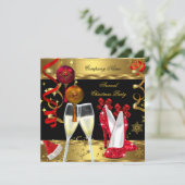 Invitation Fêtes d'entreprise Fête de Noël Champagne talons (Debout devant)