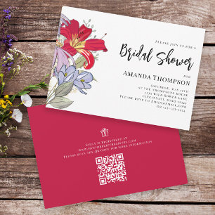 Invitation Fêtes des mariées d'aquarelle Fleurs sauvages mode