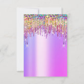 Invitation Fêtes des mariées douces 16e Holographe rose (Dos)