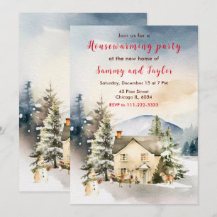 Invitation Fêtes d'hiver Cottage Fête de la Ménage
