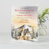 Invitation Fêtes d'hiver Cottage Fête de la Ménage (Debout devant)