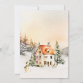 Invitation Fêtes d'hiver Cottage Fête de la Ménage (Dos)