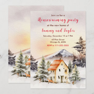 Invitation Fêtes d'hiver Cottage Fête de la Ménage