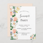 Invitation fêtes été flush rose flush florals (Devant / Derrière)