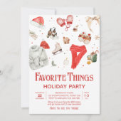 Invitation Fêtes Favoris Fête de Noël (Devant)