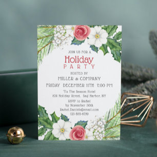Invitation Fêtes Joli Floral Corporate Noël Party